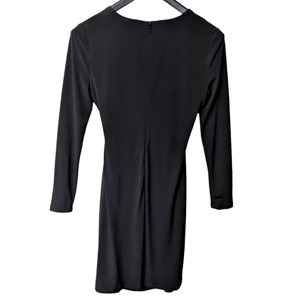 Calvin Klein Black Ruched Front Dress Size 8 - Picture 3 of 7